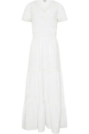 Long Tall Sally 100% Cotton Lace Insert Tiered Dress AU 16 Tall