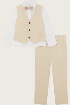 Monsoon Natural Smart Suit in Linen Blend 4 Piece 104110cm
