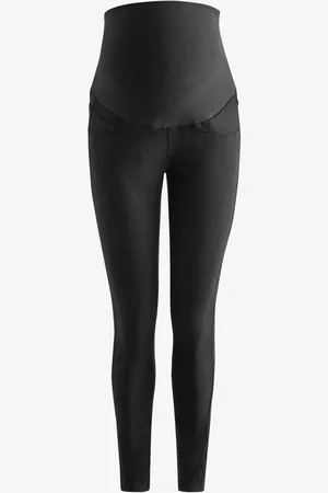 Mama;licious Black Slim Fit High Waist Over the Bump 100% Cotton Maternity Jeans AU 10