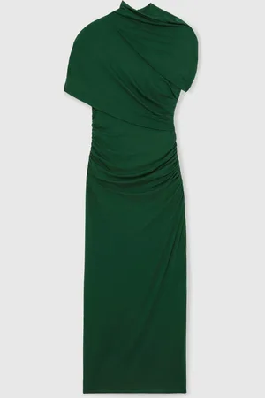 Reiss Azure Stretch Lyocell Ruched Midi Dress 8