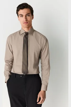 Next Slim Fit Summer Cotton Blend Smart Shirt And Pocket Square Pack 165in