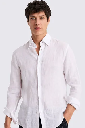 Moss Button Down Collar Linen Shirt S