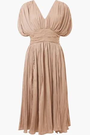 French Connection Pleated Althea V-Neck Dress AU 14