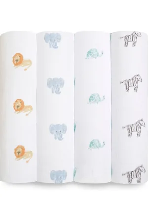 Aden + Anais Animal Kingdom Cotton Muslin Blankets 4 Pack one
