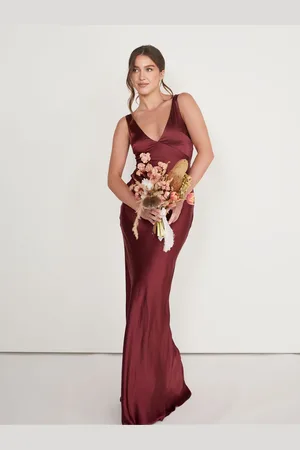 Six Stories Twist Back Satin Bridesmaid Dress AU 12