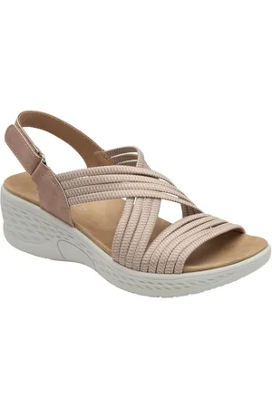 Dunlop Pink Multi Elasticated Strap Wedge Sandals eu39uk6
