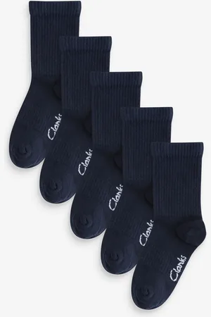 Clarks Navy Sporty School Socks 5 Pack