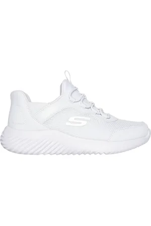 Skechers White Bounder Brisk-Burst Trainers uk13eu32