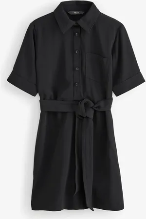 Next Short Sleeve Mini Tie Waist Shirt Dress AU 20 Tall