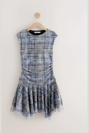 Next Mesh Asymetric Short Sleeve Mini Dress AU 14