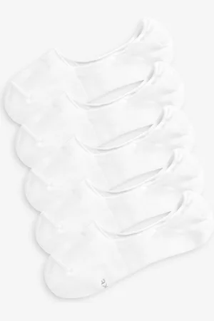 Next White 5 Pack Invisible Trainers Socks UK 6