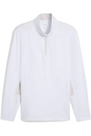 PUMA White Mens Pure 2.0 Golf Quarter-Zip Top L