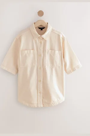 Next Oversized Short Sleeve 100% Cotton Denim Shirt small