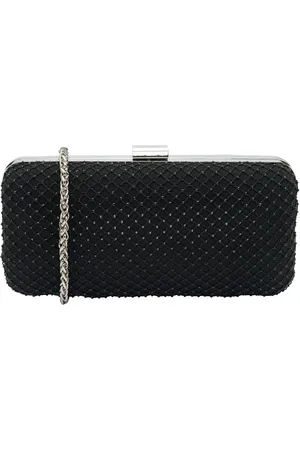 Lotus Black Clutch Bag with Chain One