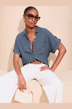Lipsy London Short Sleeve Utility Shirt AU 14