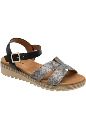 Dunlop Black Twin Strap Buckle Sandals eu355uk3