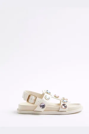 River Island Cream Girls Gem Sandals uk2eu345