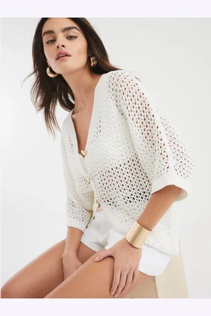 River Island White Crochet Cardigan large