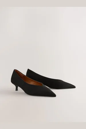 Next Extra Wide Fit Forever Comfort Point Toe Low Kitten Heels