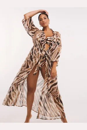 Simply Be Brown Open Beach Maxi Kaftan AU 20-22