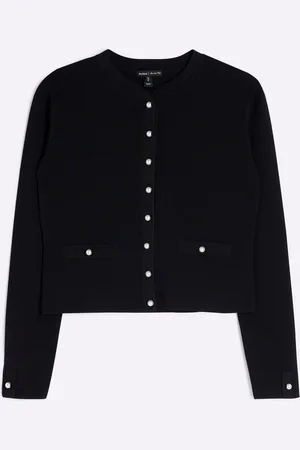River Island Black Military Cardigan AU 18