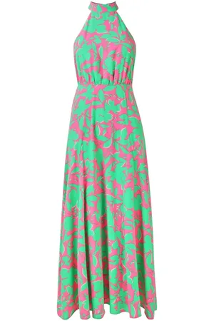 Joe Browns Flattering Abstract Floral Print Halterneck Maxi Dress AU 14