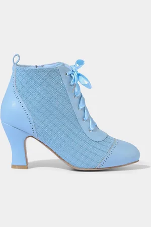 Joe Browns Blue Vintage Boucle Lace-Up Ankle Boots AU 9 (EU 41)