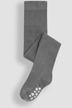 JoJo Maman Bébé Dark Grey Cotton Rich Plain Tights 5
