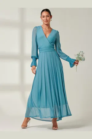 Jolie Moi Greta Long Sleeve Mesh Maxi Dress AU 18
