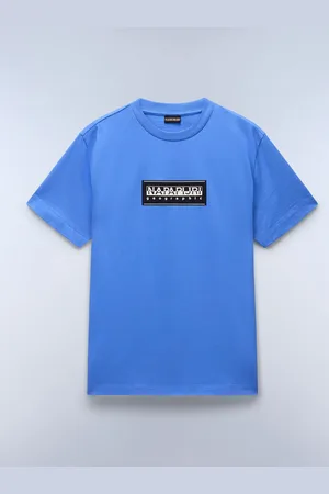 Napapijri Blue Box Logo Short Sleeve 100% Cotton T-Shirt medium