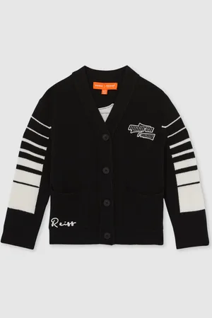 Reiss Black Boom 3-9 yrs Unisex Fit McLaren F1 Team Varsity Wool-Cashmere Cardigan 110116cm