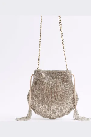 River Island Gold Beaded Shell Shoulder Bag one