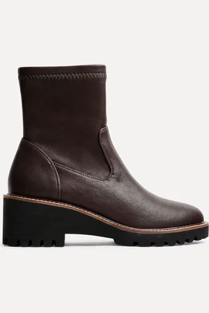 Linzi Brown Trish Wedged Heel Ankle Boots AU 10 (EU 41)