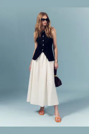 River Island Black Hybrid Waistcoat Midi Dress L