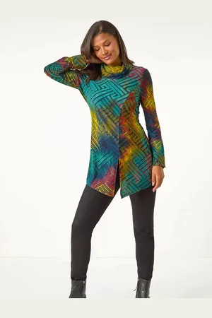 Roman Red Geometric Textured Tunic AU 20