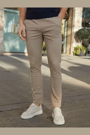 Threadbare Stone Cotton Slim Fit Chino Trousers With Stretch 36