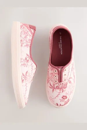 Next Kew Garden Collection Floral Embroidered Forever Comfort Laceless Canvas Slip-On Trainers AU 8.5 (EU 40)