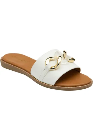 Lotus White Low Heel Mules Sandals eu38uk5