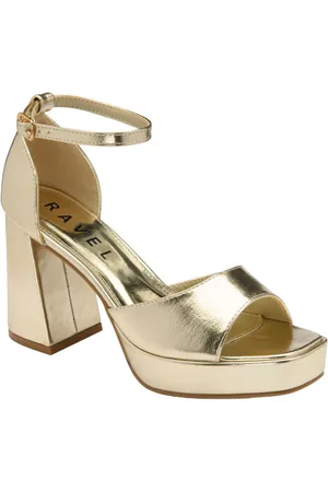 Ravel Gold Strappy Open Toe Platform Sandals AU 9 (EU 41)