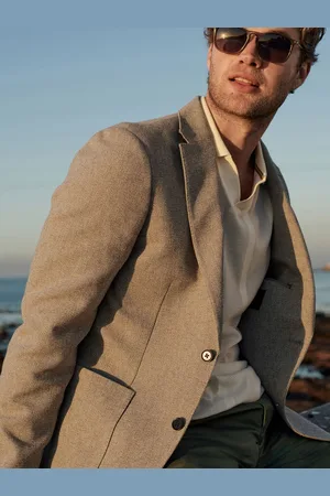 Next Stone Slim Fit Nova Fides Italian Fabric Textured Cotton Blend Blazer 44 R