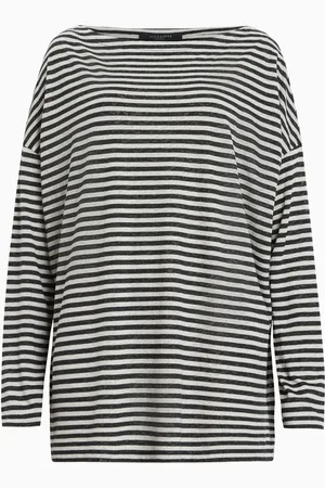 AllSaints AllSaints Black Stripe Rita T-Shirt XS