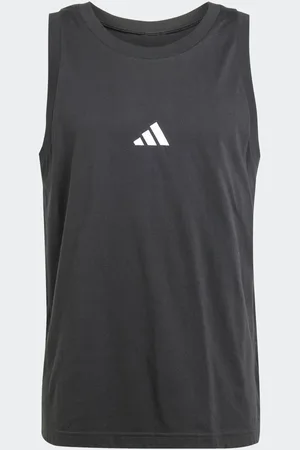 adidas Black Essentials Small Logo 100% Cotton Tank Top small