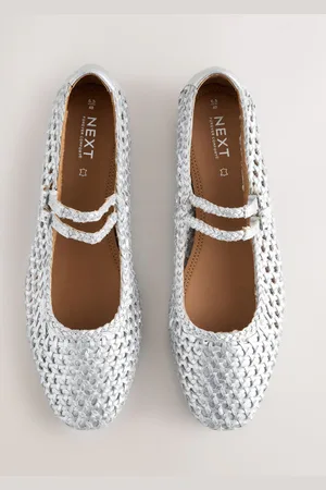 Next Forever Comfort Leather Square Toe Weave Double Mary Jane Shoes AU 8 (EU 39)