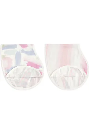 Aden + Anais Pink Silky Soft Florentine Burpy 100% Cotton Bibs 2 Pack One