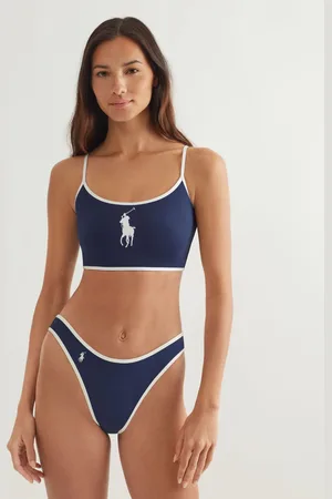 Ralph Lauren Blue Hight Leg Scoop Bikini Briefs xlarge