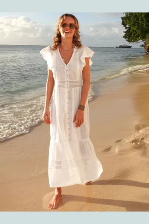 ASPIGA White Nyla Beach 100% Cotton Kaftan M