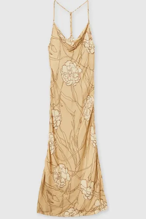 Reiss Rochelle Satin Floral-Print Slip Maxi Dress 10