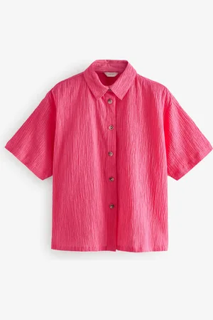 Next Short Sleeve Textured Co-ord Shirt With Linen AU 12