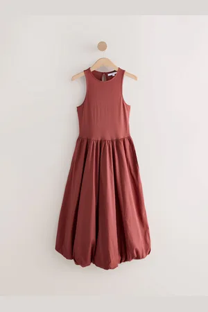 Next Sleeveless Racer Puffball 100% Cotton Midi Dress AU 14