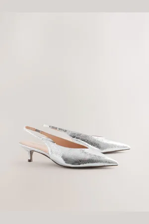 Next Standard/Wide Fit Forever Comfort Point Toe Low Slingback Kitten Heels eu41uk7